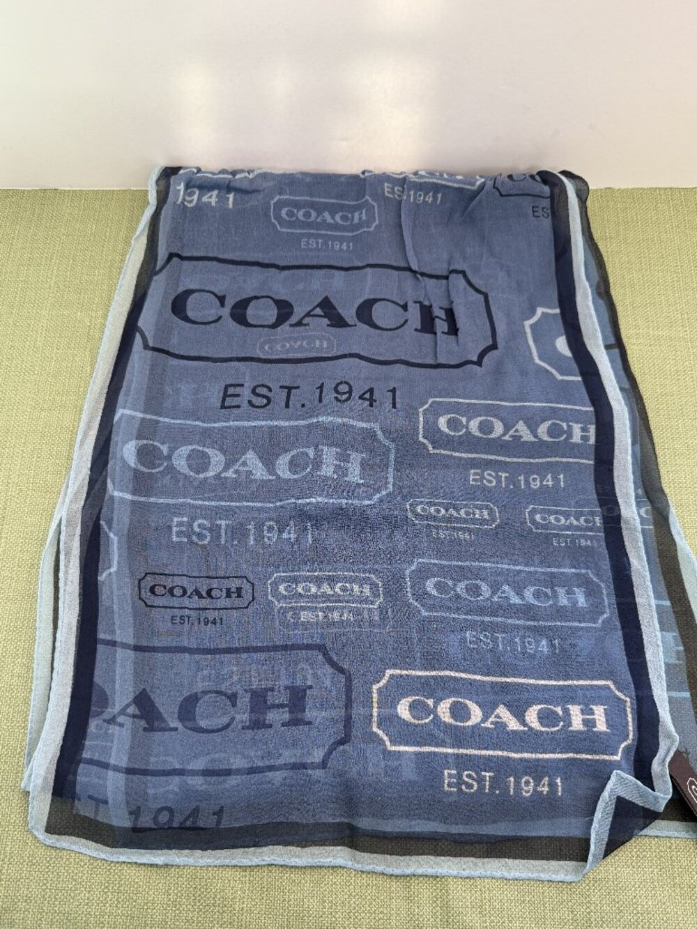 Coach scarf in shades of blue
